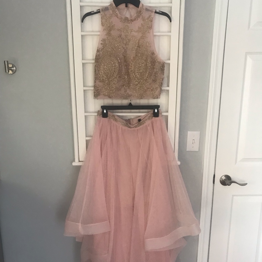NWT 2 Piece Gown With Bi-Level Tulle Over Mini Skirt